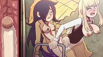 Filmando a esposa peituda dando cu sem camisinha - Hentai várias cenas de safadas fodendo com travestis de pirocas grande